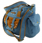 Preview: Jeanstasche Schultertasche Blau mit Swarovski-Elements Strass C15