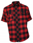 Preview: Freizeithemd Herren Flanell Hemd Kurzarm Baumwolle rot/schwarz B-Ware!! S bis 4XL