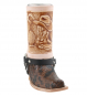 Preview: Schnapsglas im Cowboy Stiefel aus Leder – Handarbeit Mexico –Western GL16