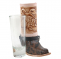 Preview: Schnapsglas im Cowboy Stiefel aus Leder – Handarbeit Mexico –Western GL16