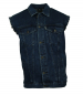 Preview: WESTERN-SPEICHER Jeansweste Herren Denim Biker Weste Kutte Fransen dunkelblau S - 4XL