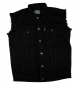 Preview: WESTERN-SPEICHER Jeansweste Herren Denim Biker Weste Kutte Fransen schwarz S - 4XL