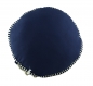 Preview: Rundes Deko Kissen Maritim Blau mit Kordel