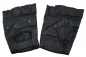 Preview: Leder Handschuhe Fingerlos schwarz S - XXL