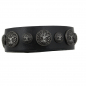 Preview: Armband Leder schwarz mit Motivnieten Baum des Lebens