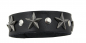 Preview: Armband Leder schwarz mit Motivnieten Star