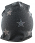 Preview: Mütze Beanie Damen Glitzer mit Strass Applikationen Stern Grau B04 onesize