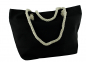 Preview: Shopper Strandtasche Handtasche Damentasche mit Reißverschluss Anker 02 schwarz