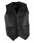Preview: WESTERN-SPEICHER Herren Rindlederweste Leder Weste Biker Kutte schwarz S bis 5XL