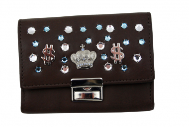 WESTERN-SPEICHER Geldbörse Portemonnaie Leder Strass  Swarovski Elements Kati 170b
