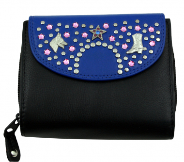 WESTERN-SPEICHER Geldbörse Portemonnaie Leder Strass  Swarovski Elements Klara 17B