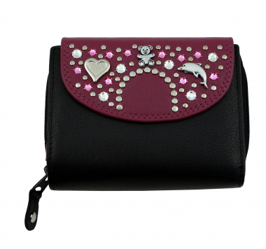 WESTERN-SPEICHER Geldbörse Portemonnaie Leder Strass  Swarovski Elements Klara 19P