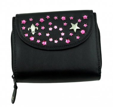 WESTERN-SPEICHER Geldbörse Portemonnaie Leder Strass  Swarovski Elements Klara 65