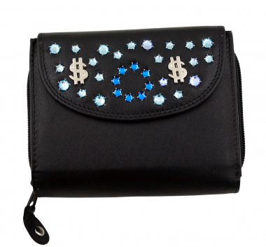WESTERN-SPEICHER Geldbörse Portemonnaie Leder Strass  Swarovski Elements Klara 66
