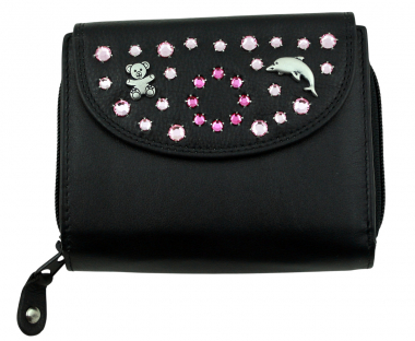 WESTERN-SPEICHER Geldbörse Portemonnaie Leder Strass  Swarovski Elements Klara 68