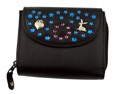 WESTERN-SPEICHER Geldbörse Portemonnaie Leder Strass  Swarovski Elements Klara 70