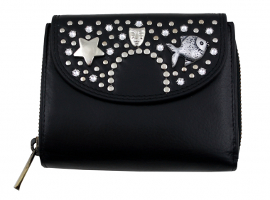 WESTERN-SPEICHER Geldbörse Portemonnaie Leder Strass  Swarovski Elements Klara 20R
