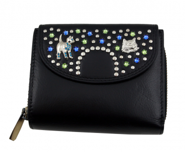 WESTERN-SPEICHER Geldbörse Portemonnaie Leder Strass  Swarovski Elements Klara 23R