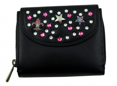 WESTERN-SPEICHER Geldbörse Portemonnaie Leder Strass  Swarovski Elements Klara 31R