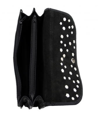 WESTERN-SPEICHER Große Geld Börse Portemonnaie Leder Strass Swarovski Elements Hanna15