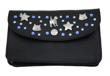WESTERN-SPEICHER Große Geld Börse Portemonnaie Leder Strass Swarovski Elements Hanna10