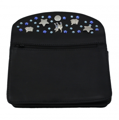 WESTERN-SPEICHER Große Geld Börse Portemonnaie Leder Strass Swarovski Elements Hanna10