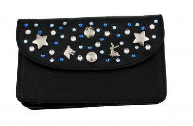 WESTERN-SPEICHER Große Geld Börse Portemonnaie Leder Strass Swarovski Elements Hanna12