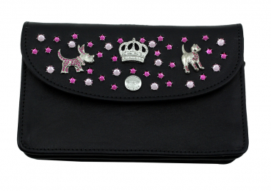 WESTERN-SPEICHER Große Geld Börse Portemonnaie Leder Strass Swarovski Elements Hanna15