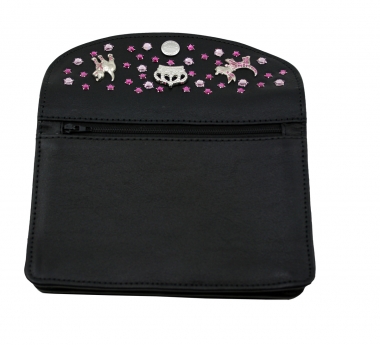 WESTERN-SPEICHER Große Geld Börse Portemonnaie Leder Strass Swarovski Elements Hanna15