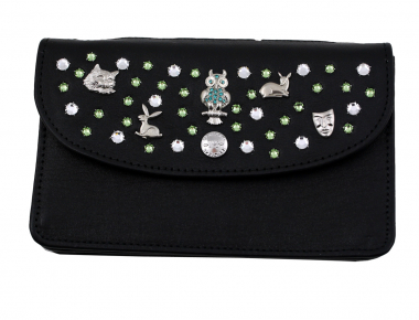 WESTERN-SPEICHER Große Geld Börse Portemonnaie Leder Strass Swarovski Elements Hanna17