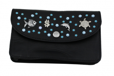 WESTERN-SPEICHER Große Geld Börse Portemonnaie Leder Strass Swarovski Elements Hanna20