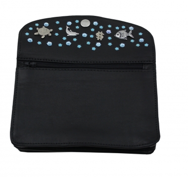 WESTERN-SPEICHER Große Geld Börse Portemonnaie Leder Strass Swarovski Elements Hanna20