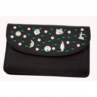 WESTERN-SPEICHER Große Geld Börse Portemonnaie Leder Strass Swarovski Elements Hanna 154