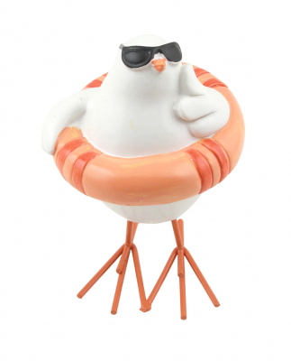 Maritime Deko Figur Huhn aus Polystone im Seedesign Höhe ca.11cm DH14