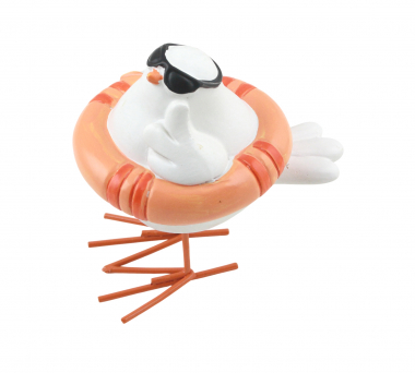 Preview: Maritime Deko Figur Huhn aus Polystone im Seedesign Höhe ca.11cm DH14