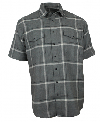 Freizeithemd Herren Flanell Hemd Kurzarm Baumwolle grau Druckknöpfe B-Ware!! S-4XL