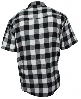 Freizeithemd Herren Flanell Hemd Kurzarm Baumwolle schwarz/weiß B-Ware!! S bis 4XL
