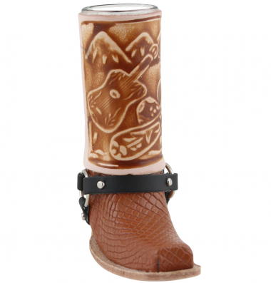Schnapsglas im Cowboy Stiefel aus Leder – Handarbeit Mexico –Western GL12