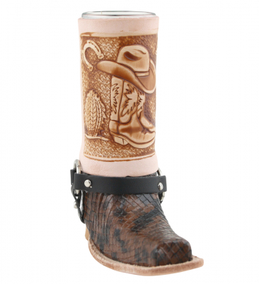 Schnapsglas im Cowboy Stiefel aus Leder – Handarbeit Mexico –Western GL16