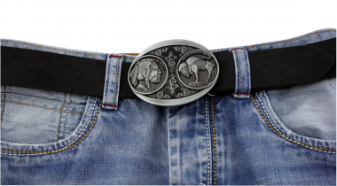 Preview: Gürtelschnalle Indianer aus Zinn – Buckle für Gürtel bis 4 cm GS16