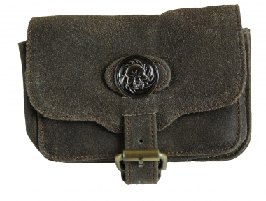 Festival Tasche Gürteltasche Hüfttasche Geldbörse WS04 Totenkopf Braun Leder Antik