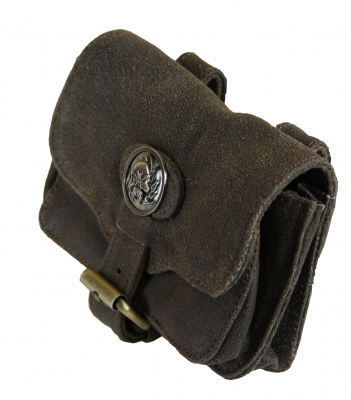 Festival Tasche Gürteltasche Hüfttasche Geldbörse WS04 Totenkopf Braun Leder Antik
