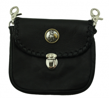 Festival Tasche Gürteltasche Hüfttasche Geldbörse Leder mit Karabiner K17