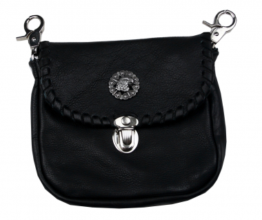 Festival Tasche Gürteltasche Hüfttasche Geldbörse Leder mit Karabiner K31