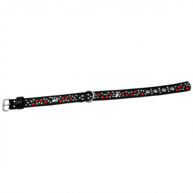 Preview: Hundehalsband Leder Strass Swarovski-Elements M/H012