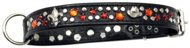 Hundehalsband Leder Strass Swarovski-Elements M/H015