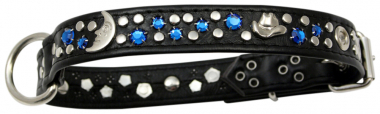 Hundehalsband Leder Strass Swarovski-Elements S/H019