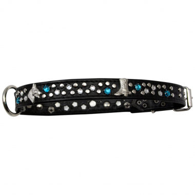 Hundehalsband Leder Strass Swarovski-Elements L/H023