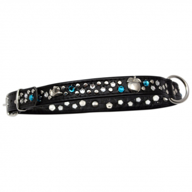 Hundehalsband Leder Strass Swarovski-Elements L/H023