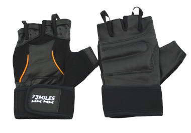 Preview: 73MILES Leder Kraftsporthandschuhe Fitness Sport Bodybuilding Handschuhe Fingerlos S-XXL  G16
